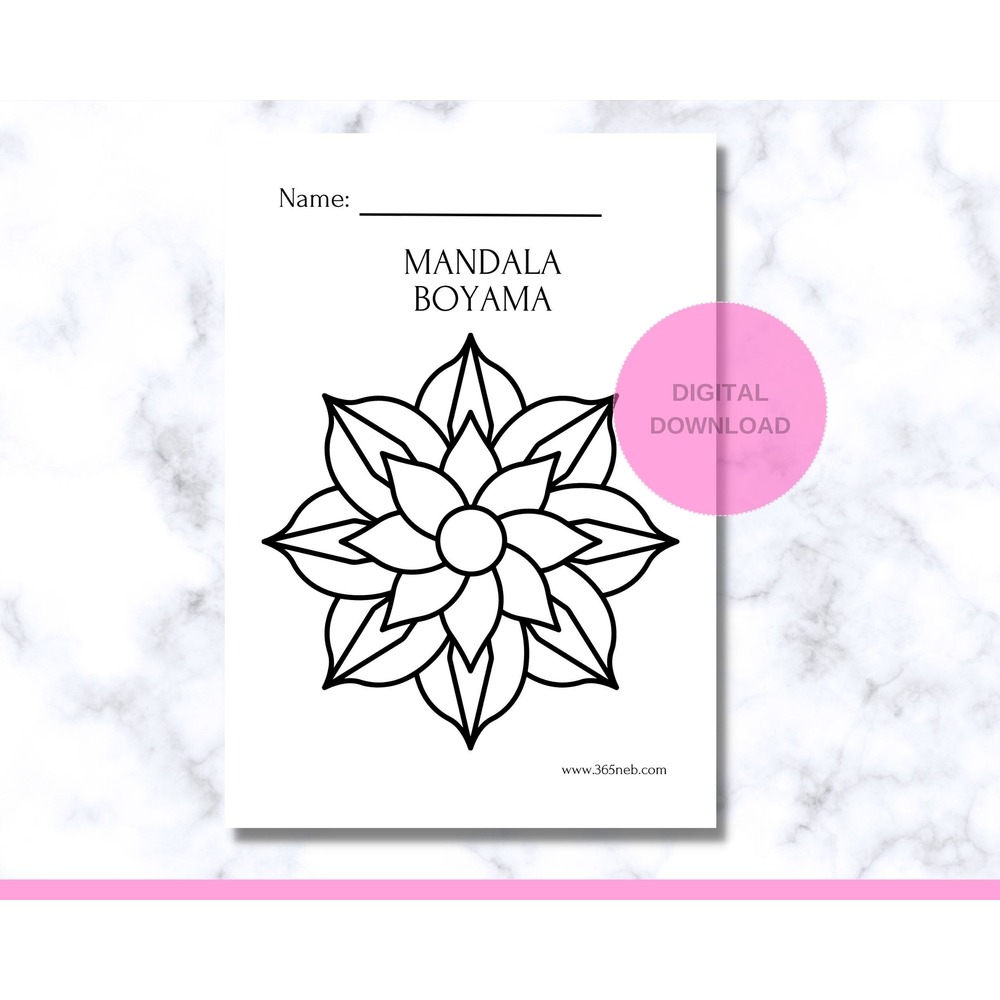 Çocuklar için Mandala Boyama Sayfaları |10 Kolay Mandala Boyama Sayfası | Basit Mandala, PDF