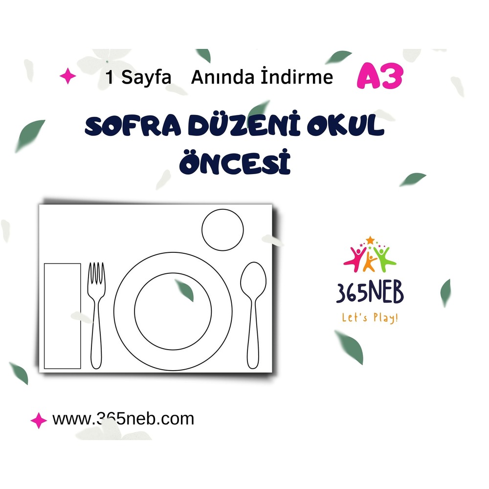 Sofra Düzeni Okul Öncesi|Montessori Masa Ayarı Servis Şablonu