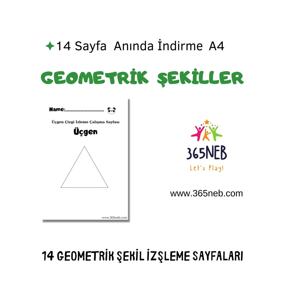 Şekil İzleme Çalışma Sayfaları|Okul Öncesi Çalışma Sayfası