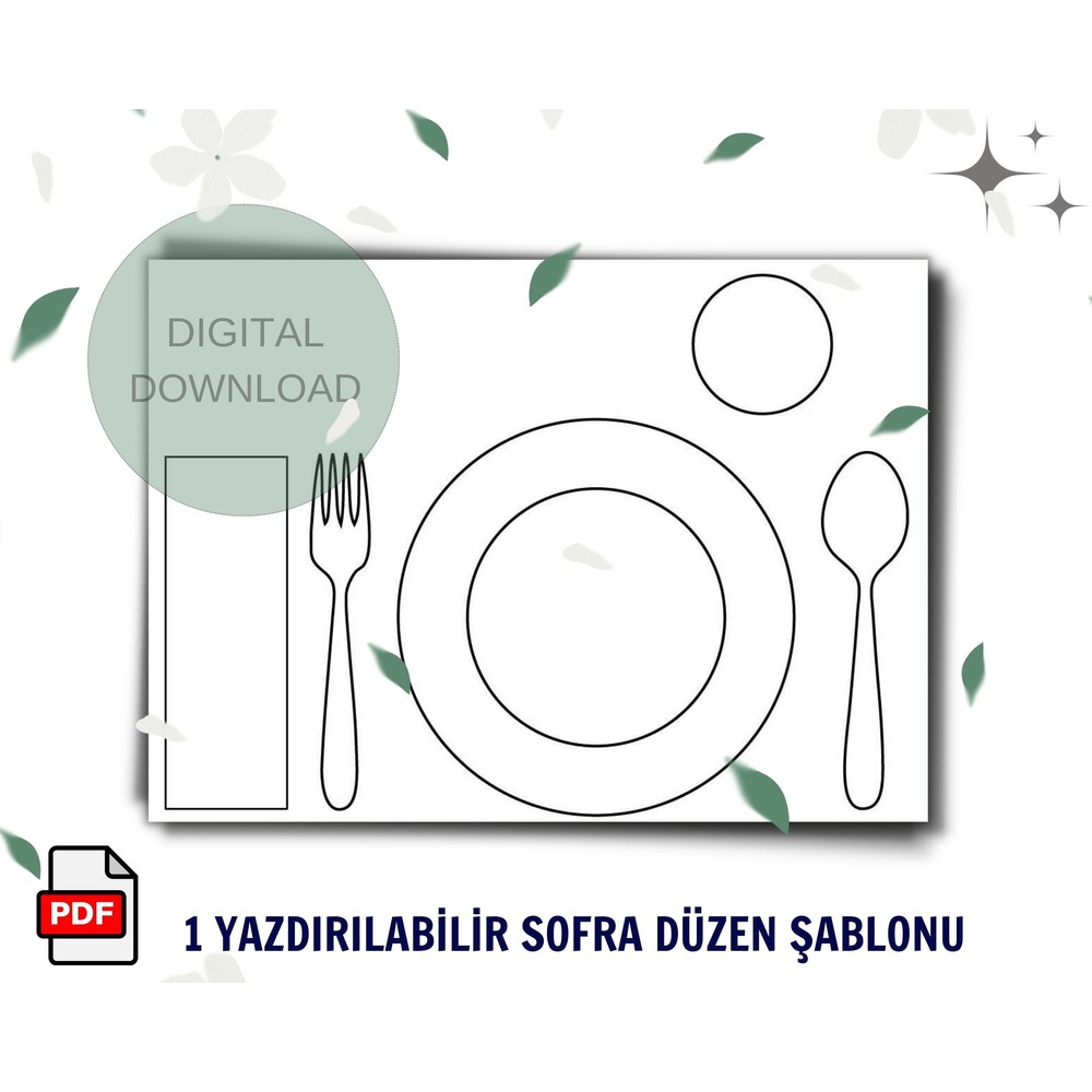 Sofra Düzeni Okul Öncesi|Montessori Masa Ayarı Servis Şablonu