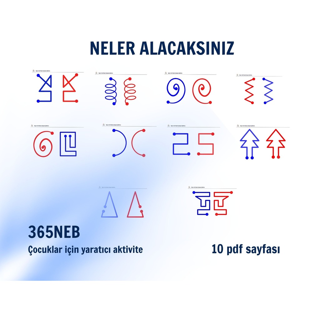 Okul Öncesi Çocuklar İçin Sağ Sol Beyin Egzersiz Şablonları | A3 Yazdırılabilir PDF