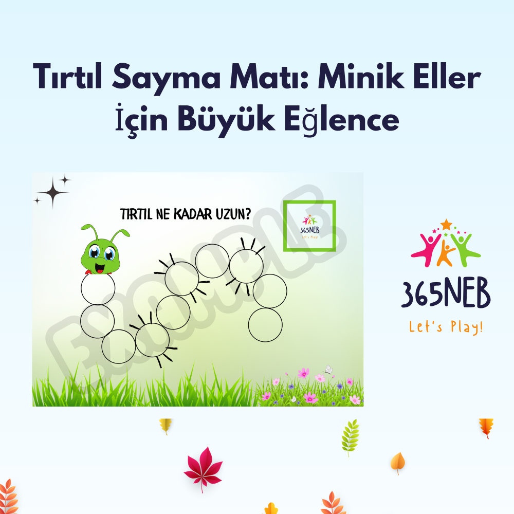 Minikler İçin Tırtıl Temalı Oyun Hamuru Sayma Matı | Yazdırılabilir Aktivite