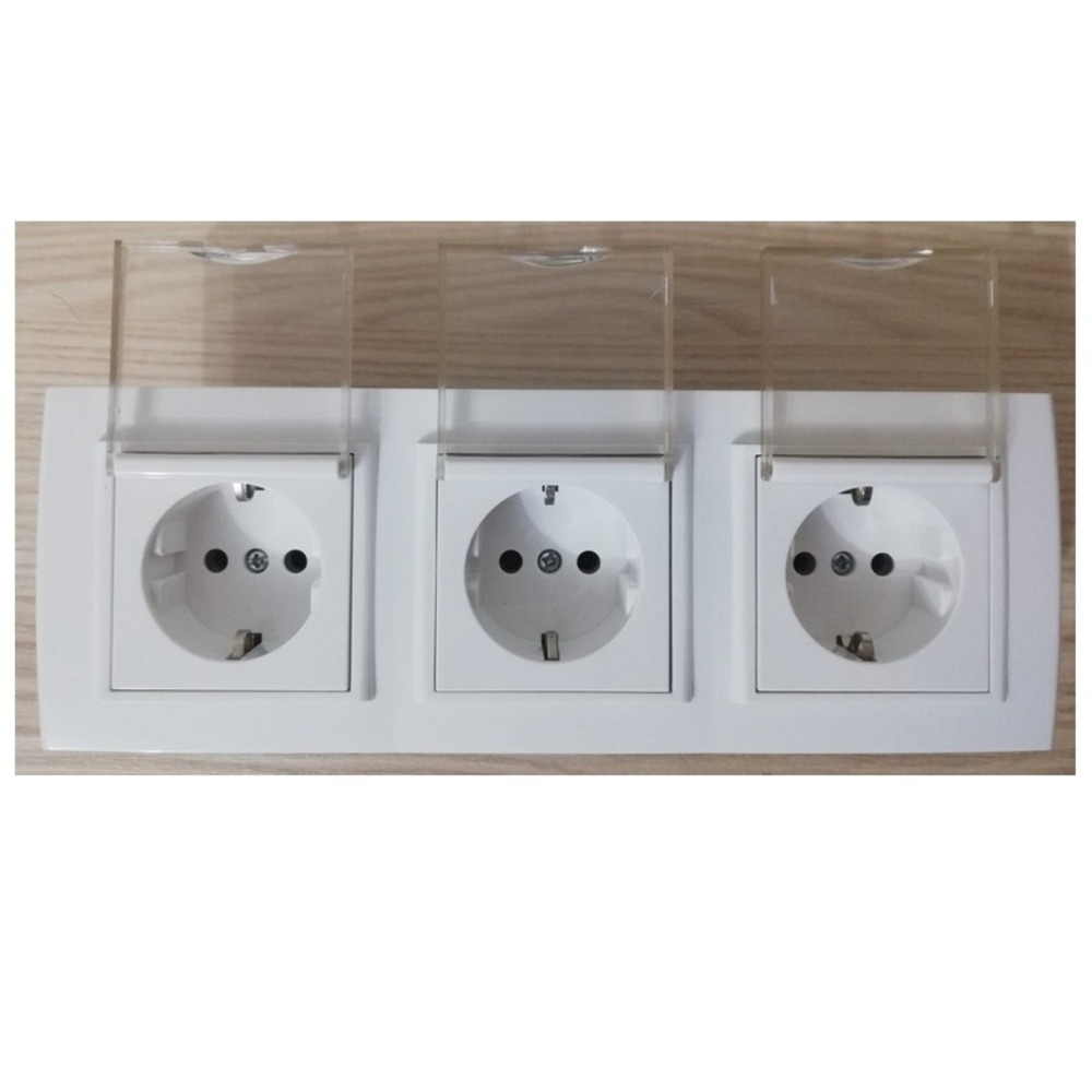 3'LÜ SET KAPAKLI TOPRAKLI PRİZ+KAPAKLI TOPRAKLI PRİZ+KAPAKLI TOPRAKLI PRİZ BEYAZ