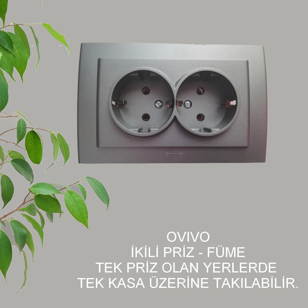 2'Lİ PRİZ - FÜME 