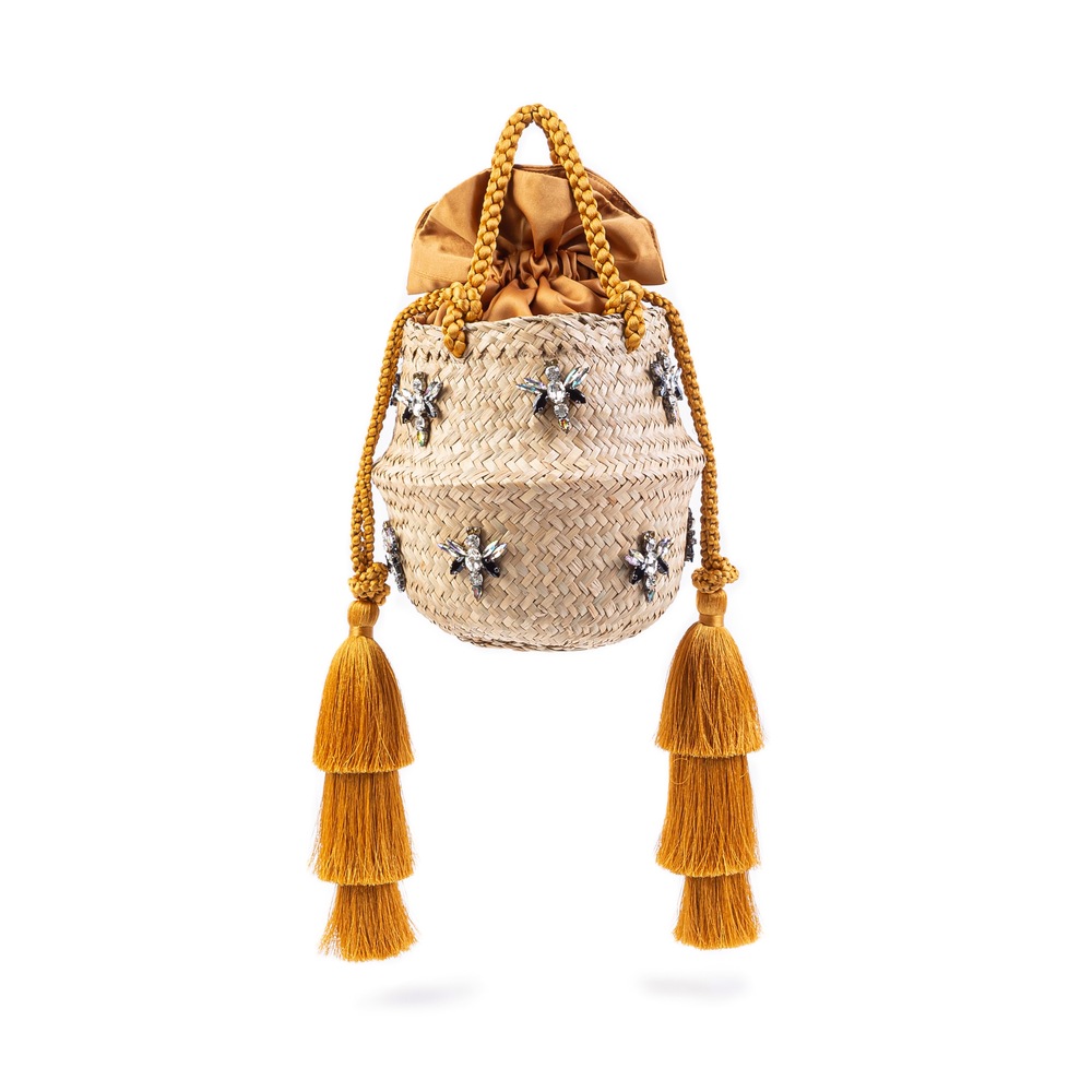 Caramel Butterfly Basket Bag (Karamel Kelebek Sepet Çanta)