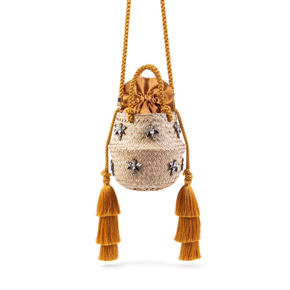 Caramel Butterfly Basket Bag (Karamel Kelebek Sepet Çanta)