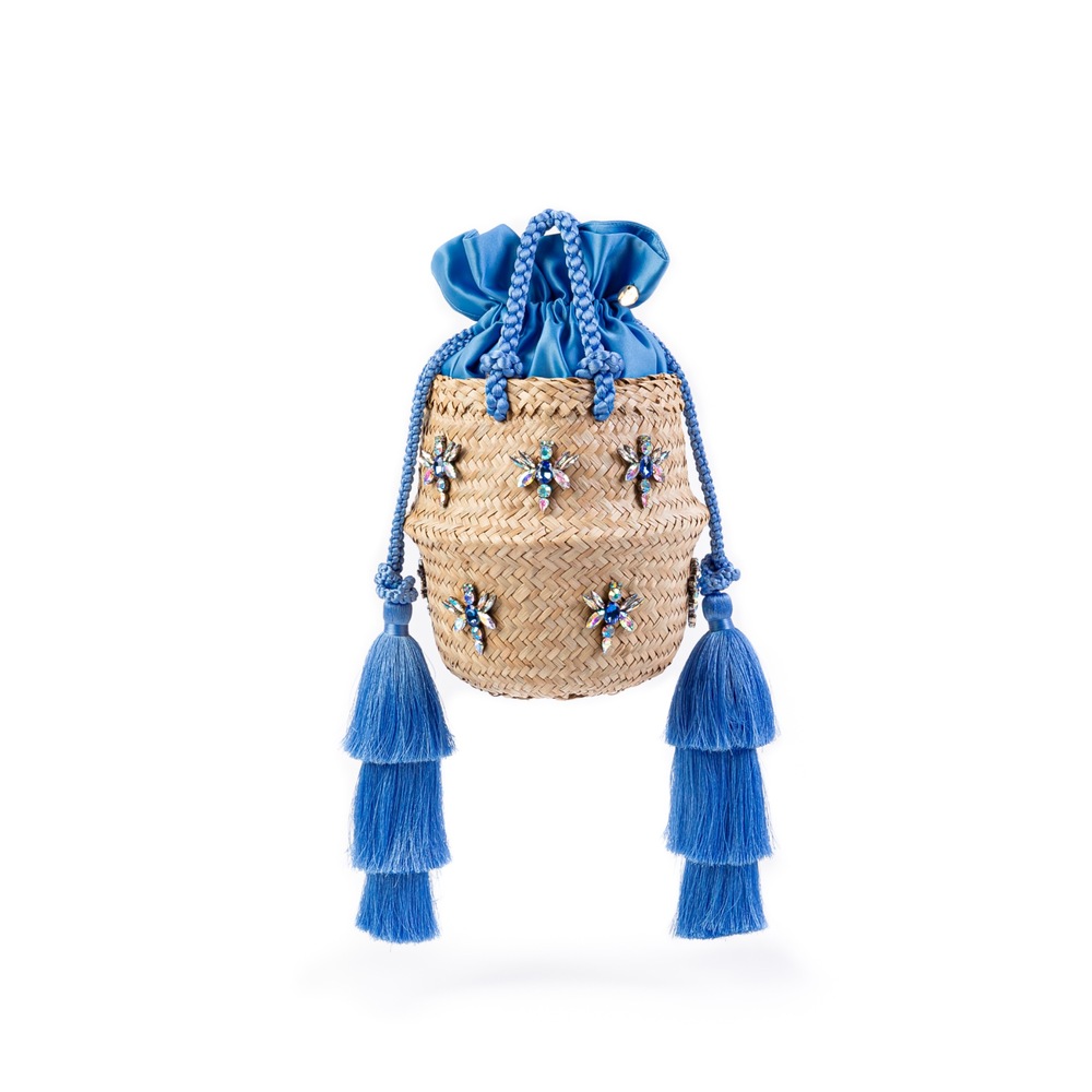 Blue Butterfly Basket Bag (Mavi Kelebek Sepet Çanta)