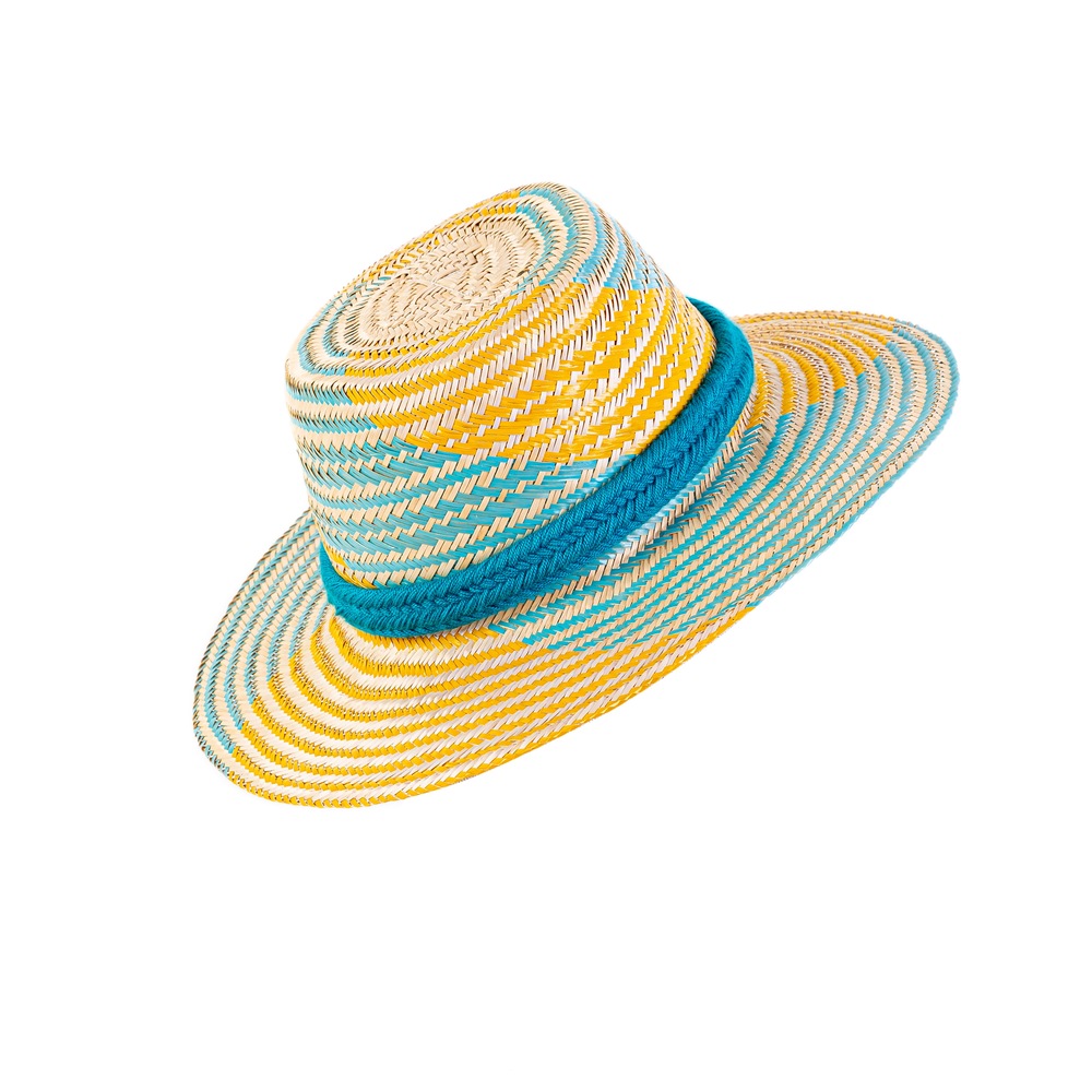 AiA Yellow&Turquoise Pompom hat.(AiA Sarı&Turkuaz Ponponlu Şapka)