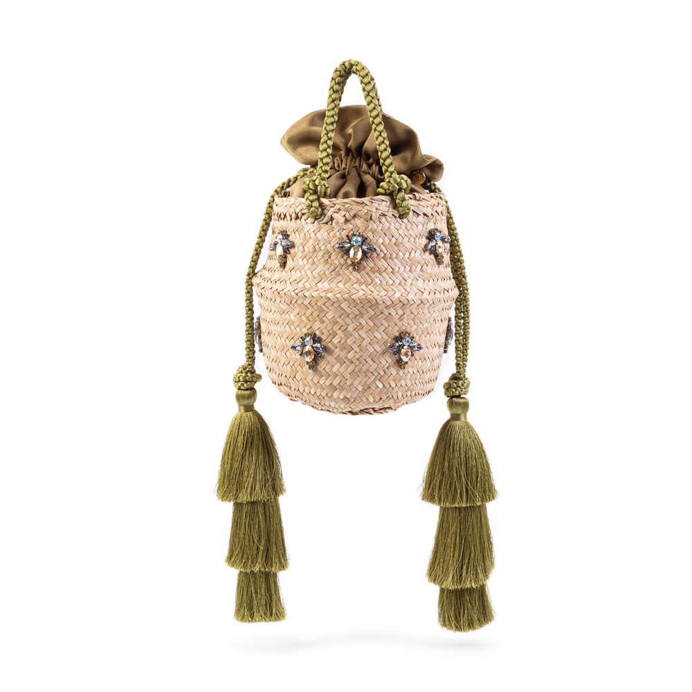 Khahi Green Bee Basket Bag (Haki Yeşil Arı Sepet Çanta)