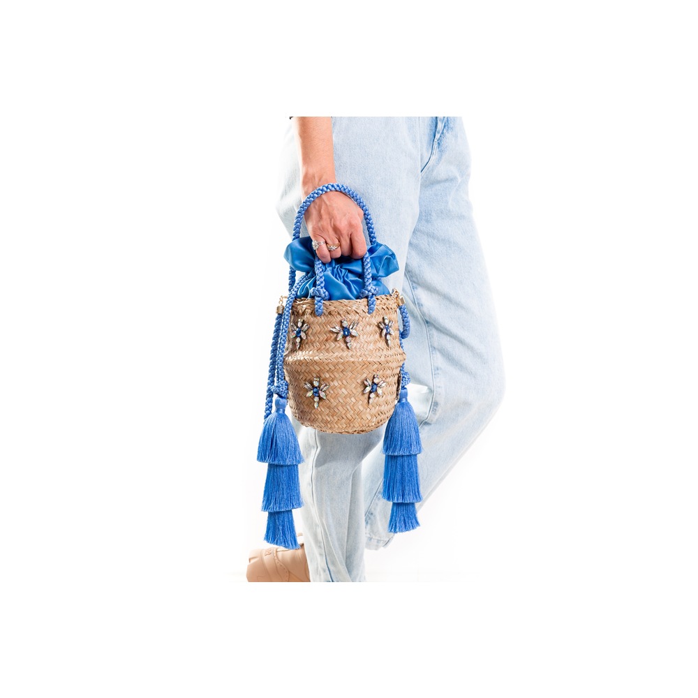 Blue Butterfly Basket Bag (Mavi Kelebek Sepet Çanta)