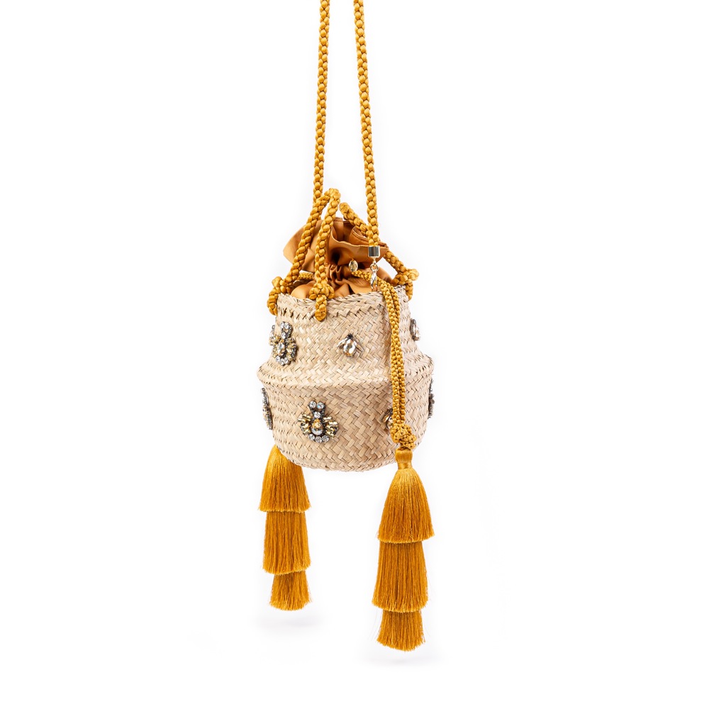 Caramel Queen Bee Basket Bag (Karamel Kraliçe Arı Sepet Çanta)