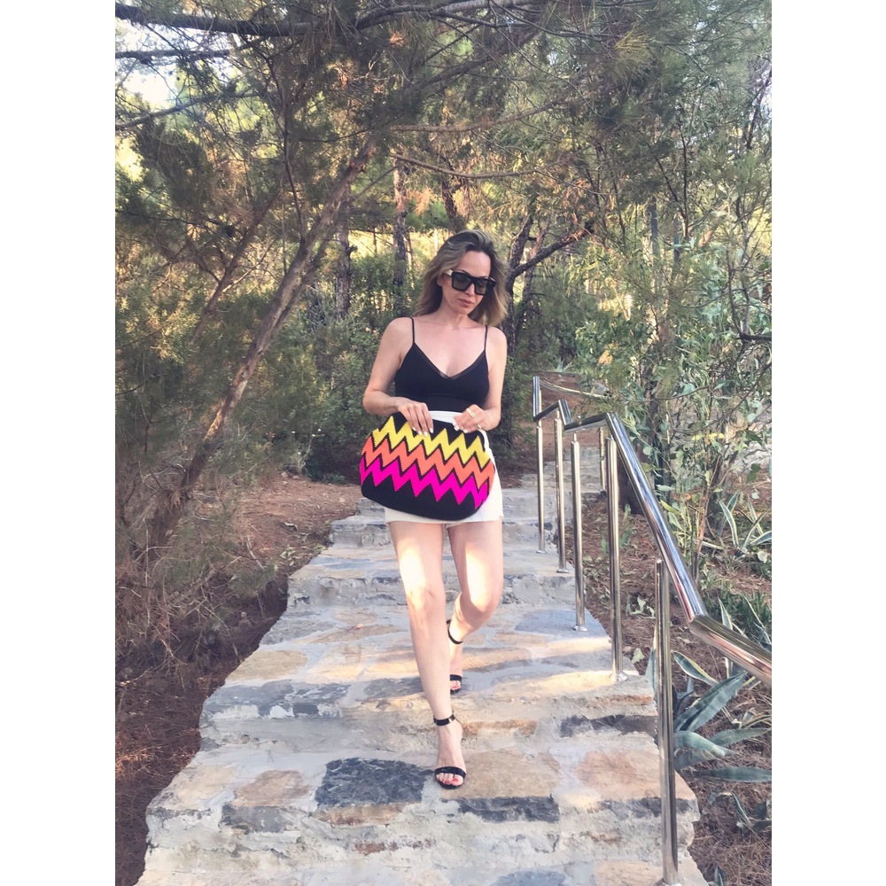 XL Rainbow Clutch Yellow&Orange