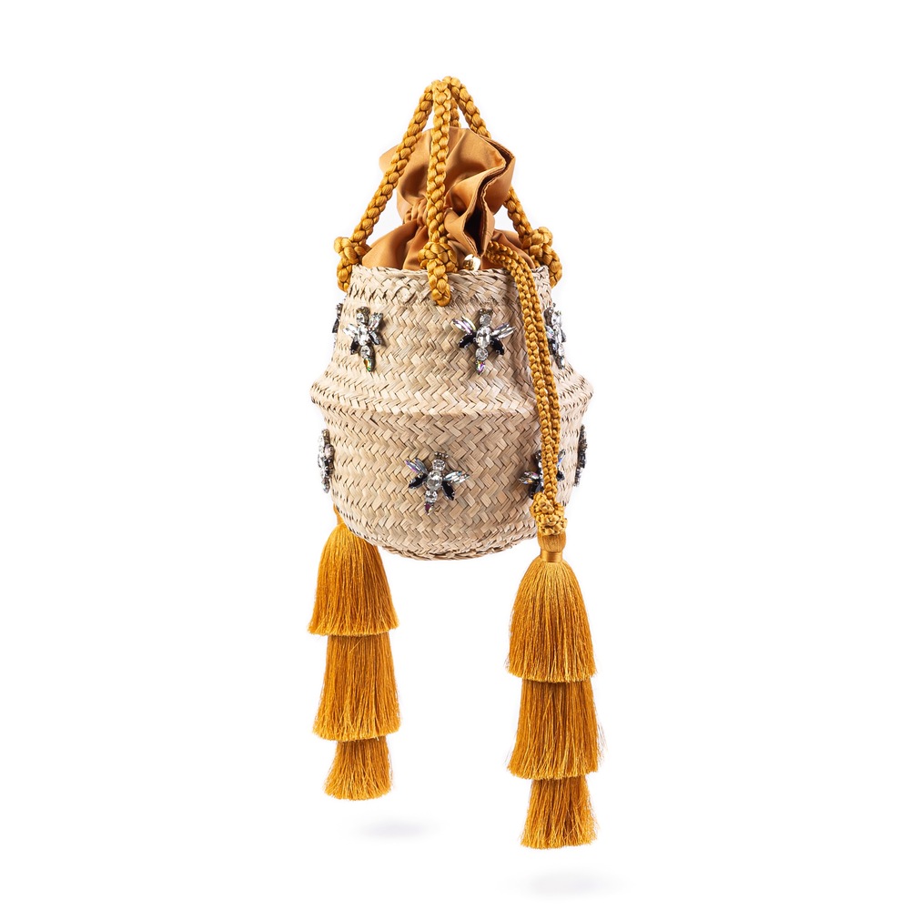 Caramel Butterfly Basket Bag (Karamel Kelebek Sepet Çanta)