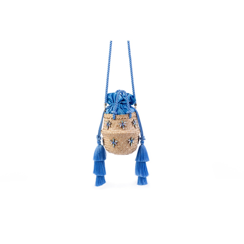 Blue Butterfly Basket Bag (Mavi Kelebek Sepet Çanta)