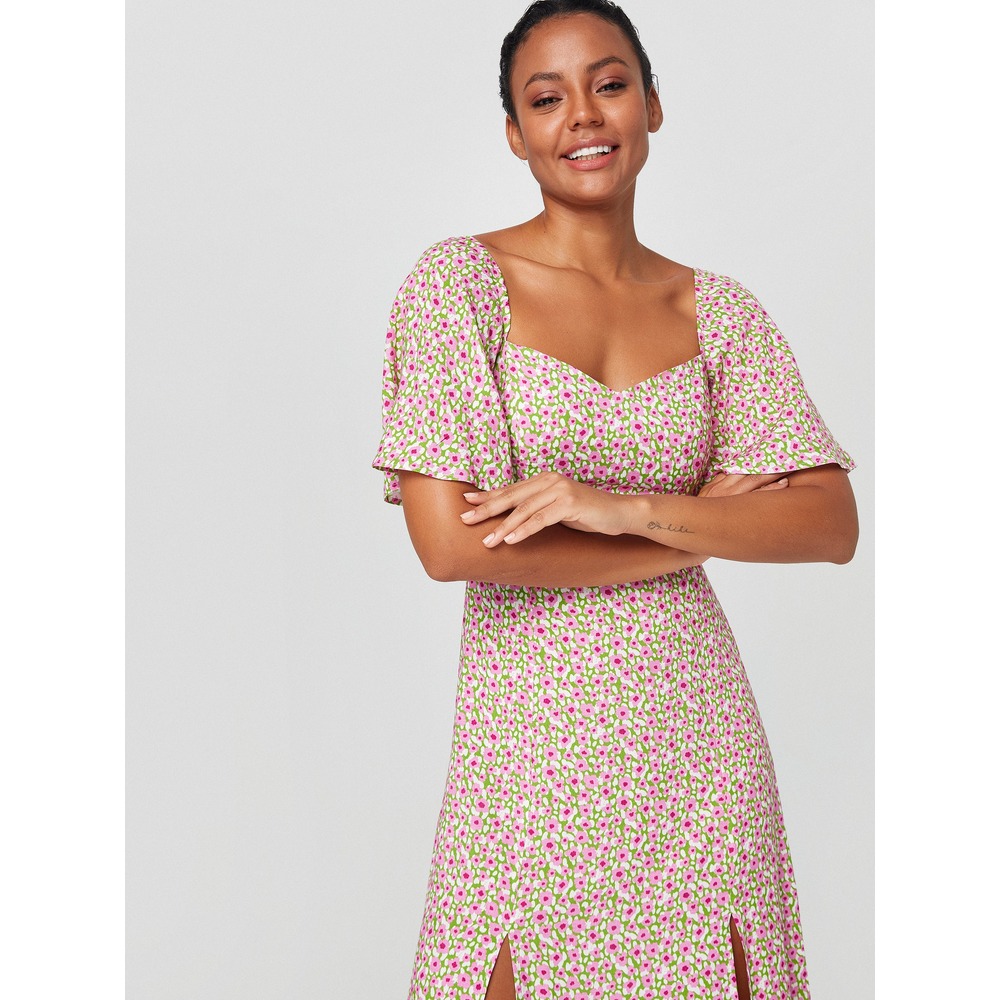Alleggria Jessica Pembe Minik Çiçekli Elbise E64808