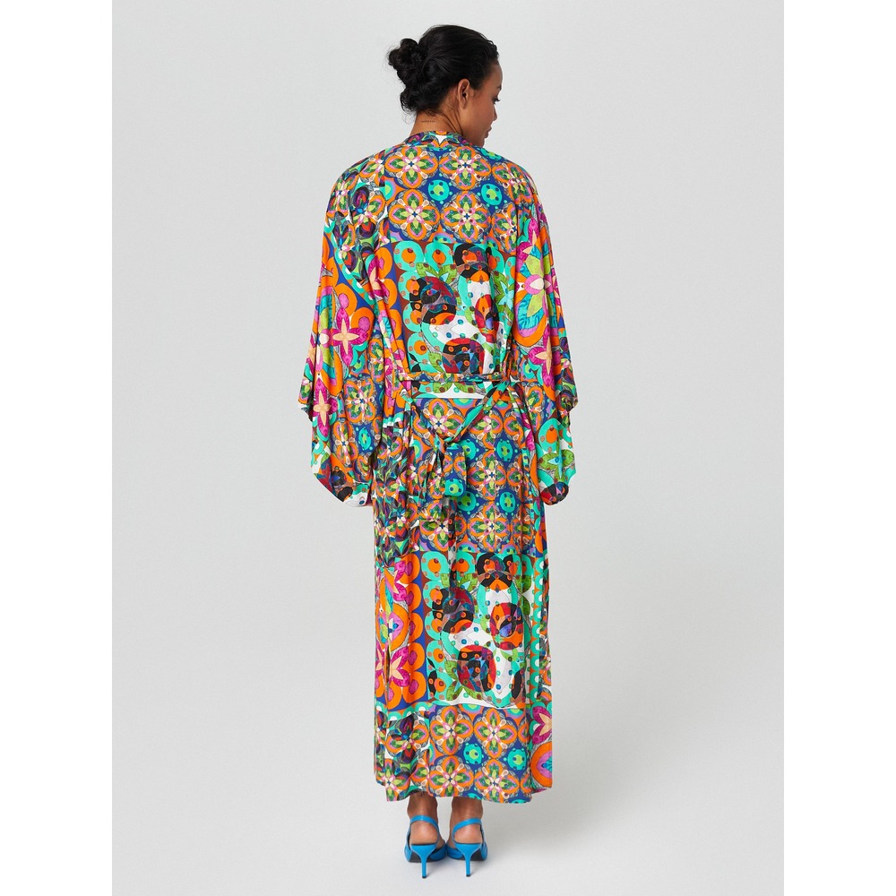 Alleggria Olivia Renkli Çiçek Desenli Kimono E64816