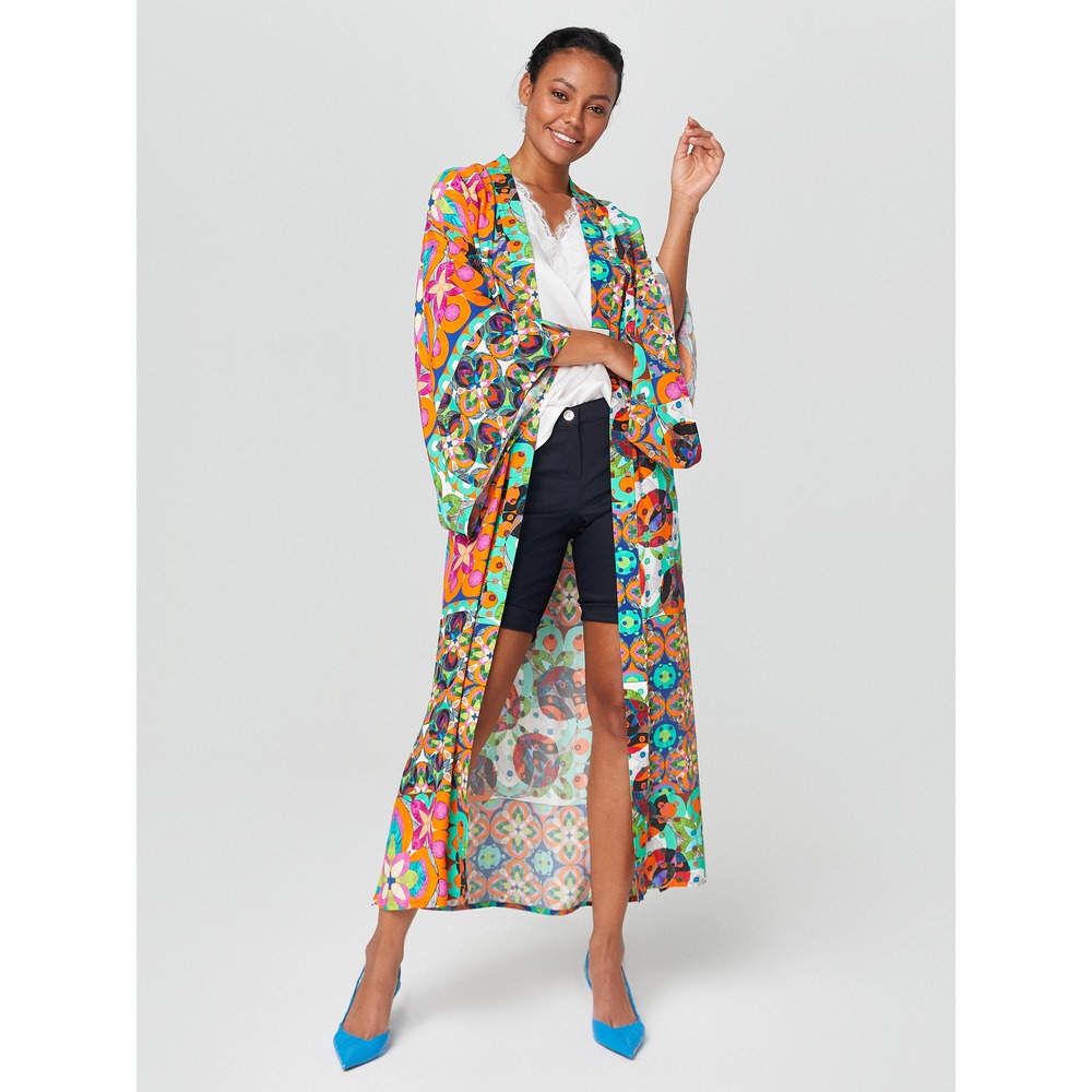 Alleggria Olivia Renkli Çiçek Desenli Kimono E64816
