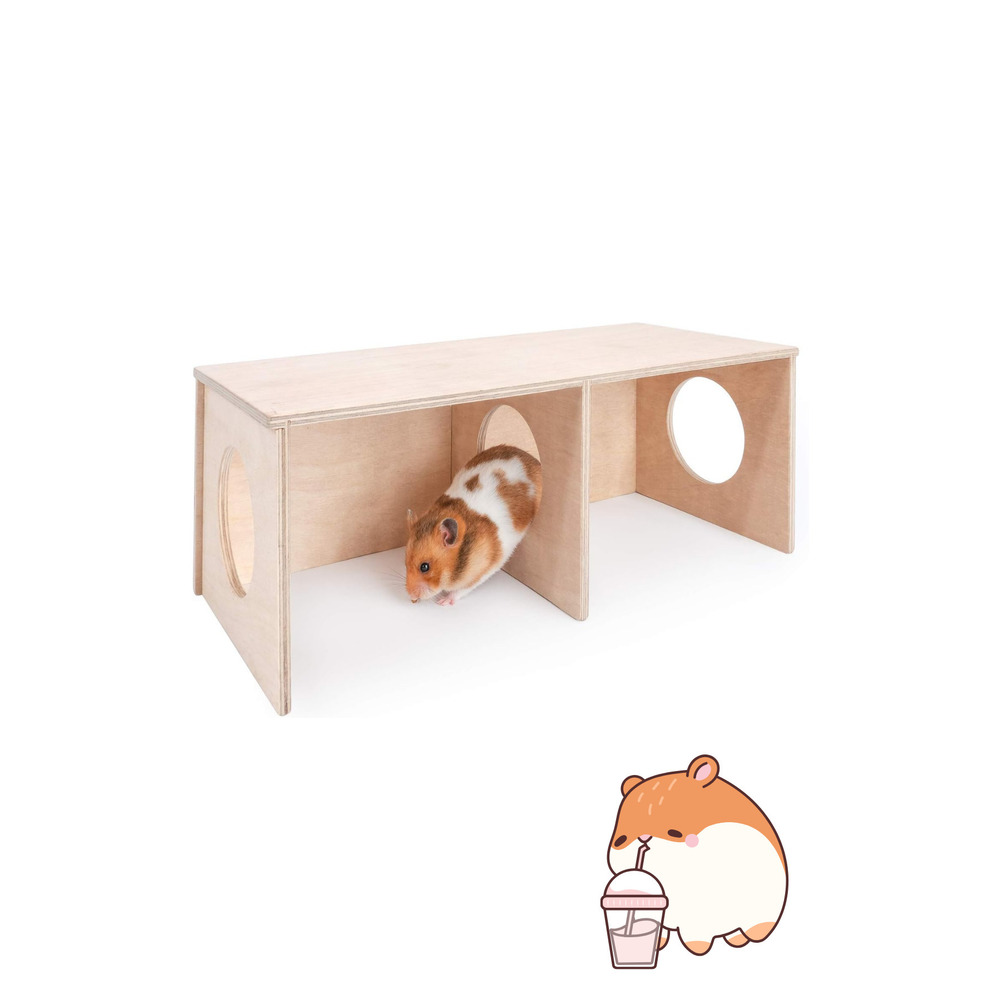 Suriye Hamsterı İçin Büyük Boy Gizli Gözlem Evi - 2 Odalı Tünel ve Saklanma Oyuncağı