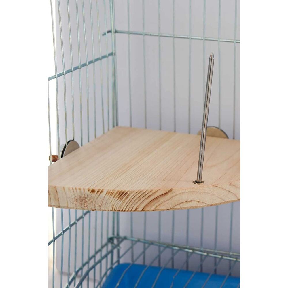 Çeyrek Daire Çivili Kuş Hamster Yemek Mama Tüneği, Uş Mama Tutucu, Doğal Ahşap Kuş Kafesi Tüneği