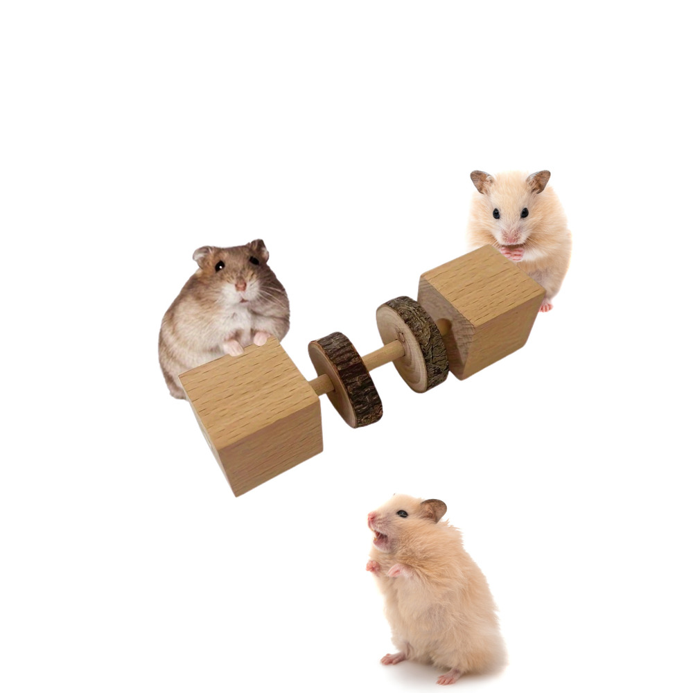 Doğal Ahşap Hamster Kemirme Oyuncak - Diş Sağlığı Bulmaca Besleyici