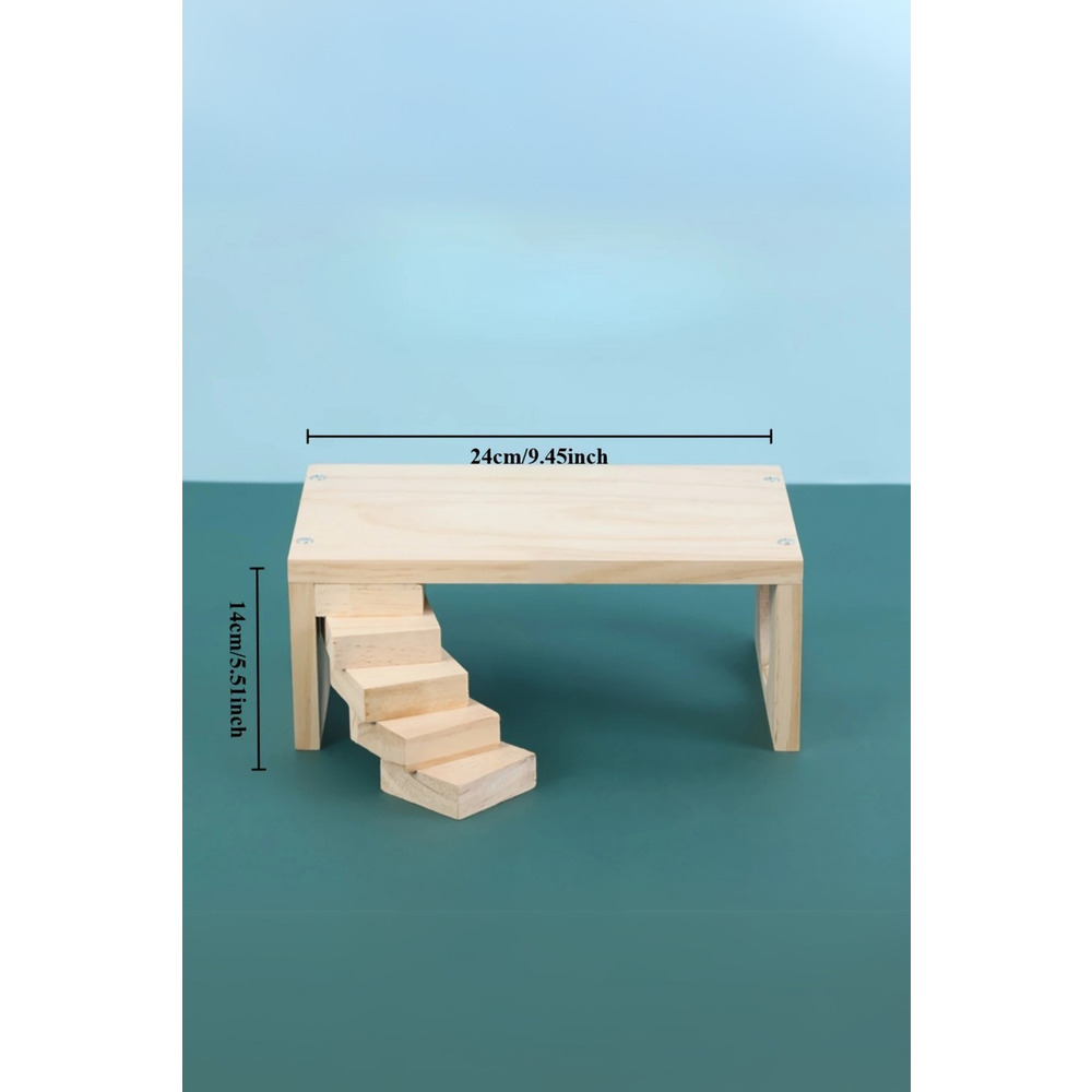 Ahşap Hamster Tırmanma Platformu - Merdivenli Kafes Aksesuarı