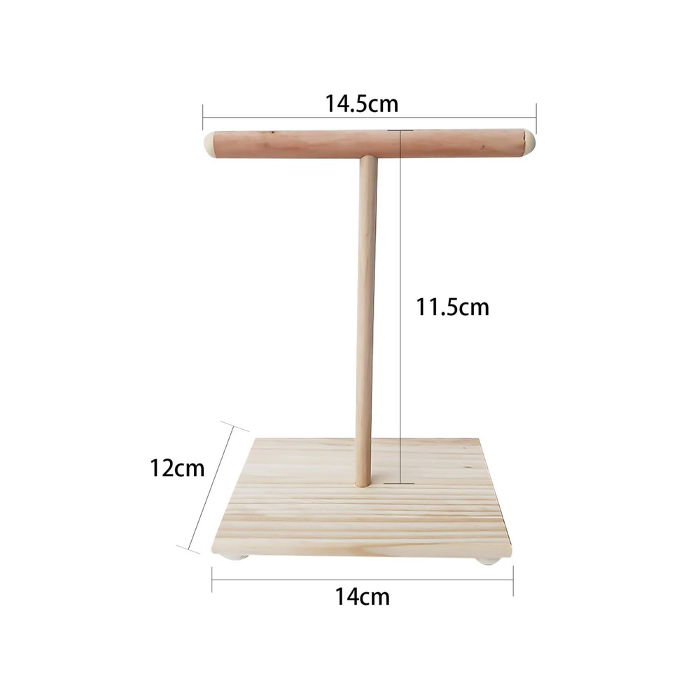 Ahşap T-Stand Kuş Platformu – Doğal, Dayanıklı, Kolay Montaj