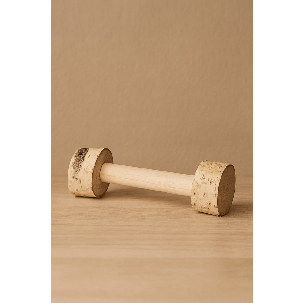 Kuş Oyuncağı – 12 cm Ahşap Ayak Egzersiz Dambılı, Papağanlar için Dayanıklı