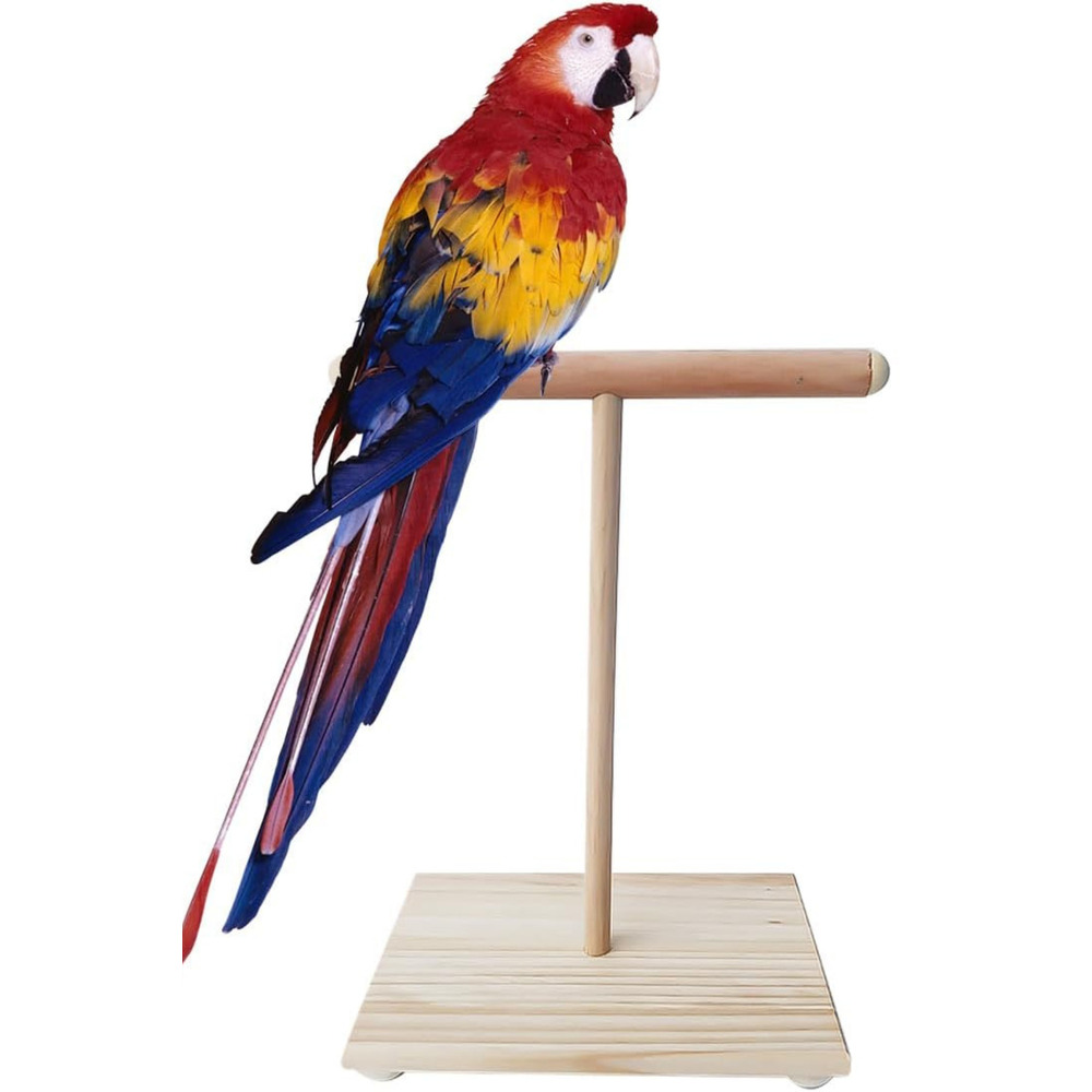 Ahşap T-Stand Kuş Platformu – Doğal, Dayanıklı, Kolay Montaj