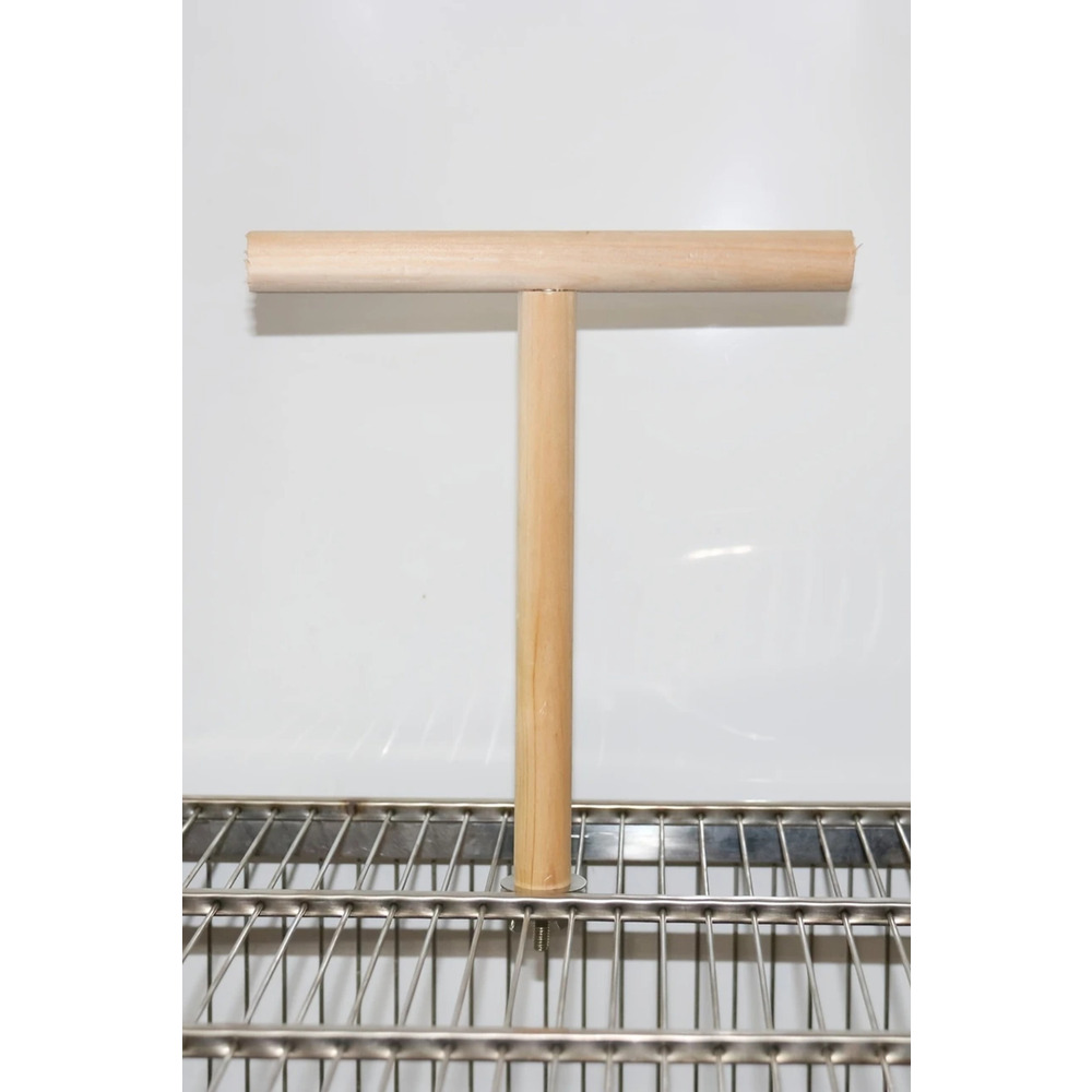 19.99cm T-Şekilli Ahşap Kuş Platformu - Küçük ve Orta Boy Papağanlar İçin