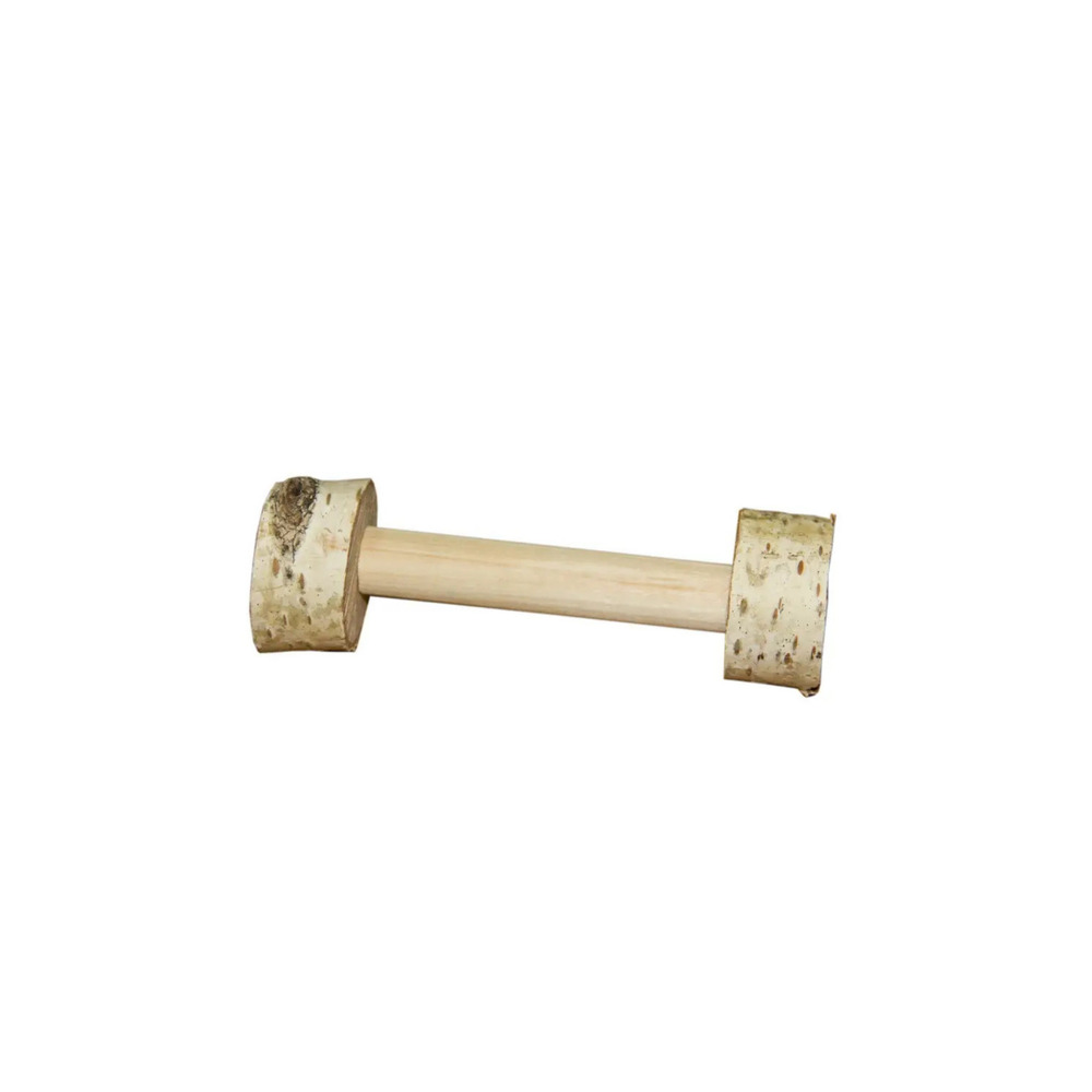 Kuş Oyuncağı – 12 cm Ahşap Ayak Egzersiz Dambılı, Papağanlar için Dayanıklı