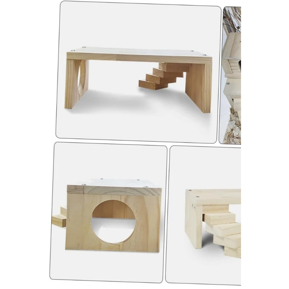 Ahşap Hamster Tırmanma Platformu - Merdivenli Kafes Aksesuarı
