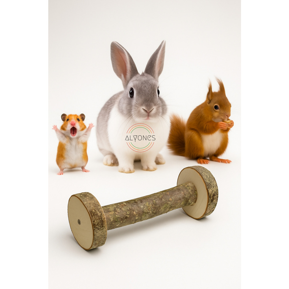 Doğal Kemirme Oyuncağı – Hamster, Tavşan ve Ginepig için Dayanıklı Yuvarlama Tasarım