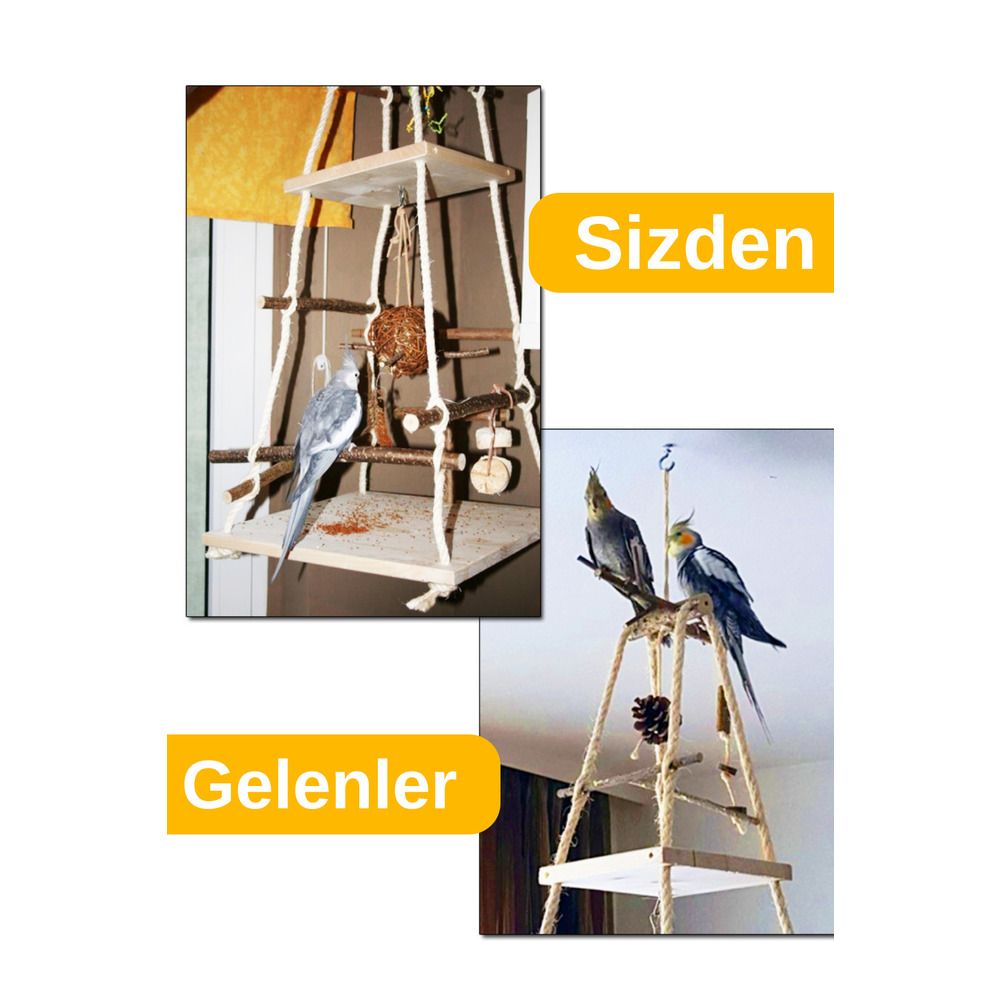 XXL Heyecan Verici Kuş Oyun Alanı - Büyük Macera Alanı, Kuşlarınız İçin Eğlence ve Egzersiz