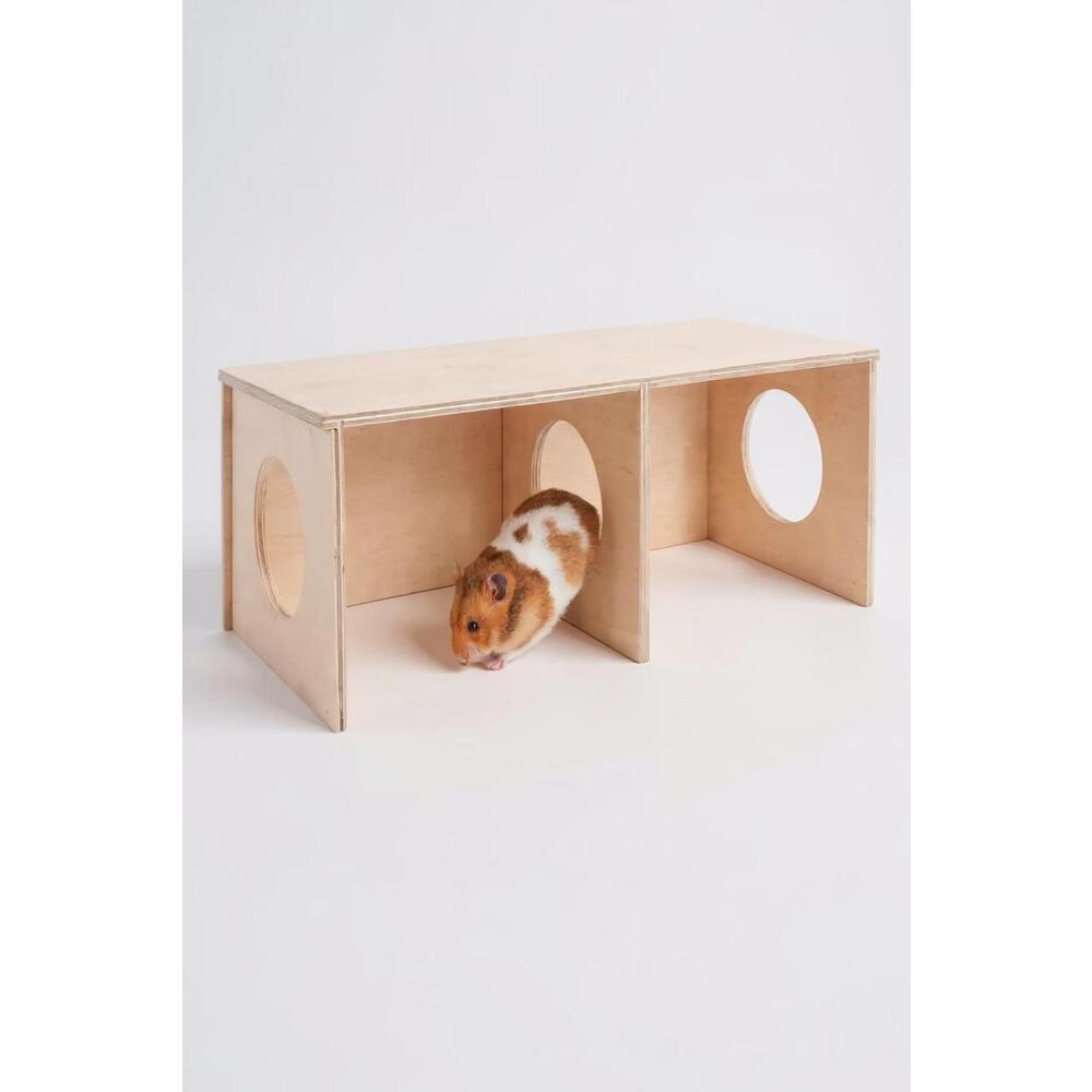 Suriye Hamsterı İçin Büyük Boy Gizli Gözlem Evi - 2 Odalı Tünel ve Saklanma Oyuncağı