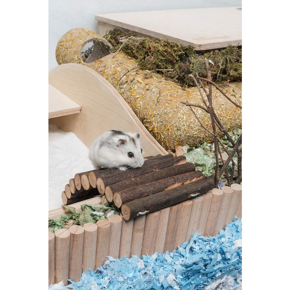 Doğal Ahşap Çubuklu Köprü - Hamster Fare Sıçan Kemirgenler Oyuncağı