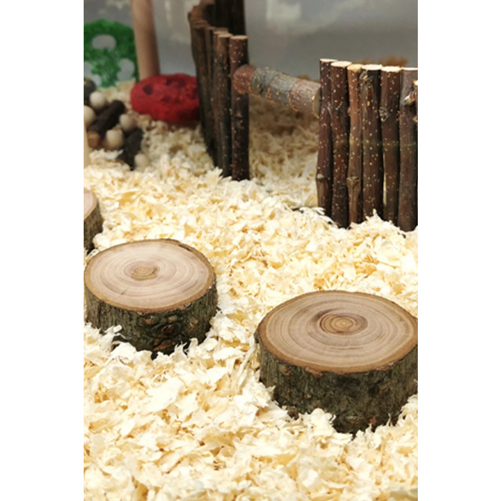 Doğal Ahşap Hamster Platformu – 3 Adet, 3 cm Yükseklik, 5 cm Çap, Dayanıklı ve Güvenli