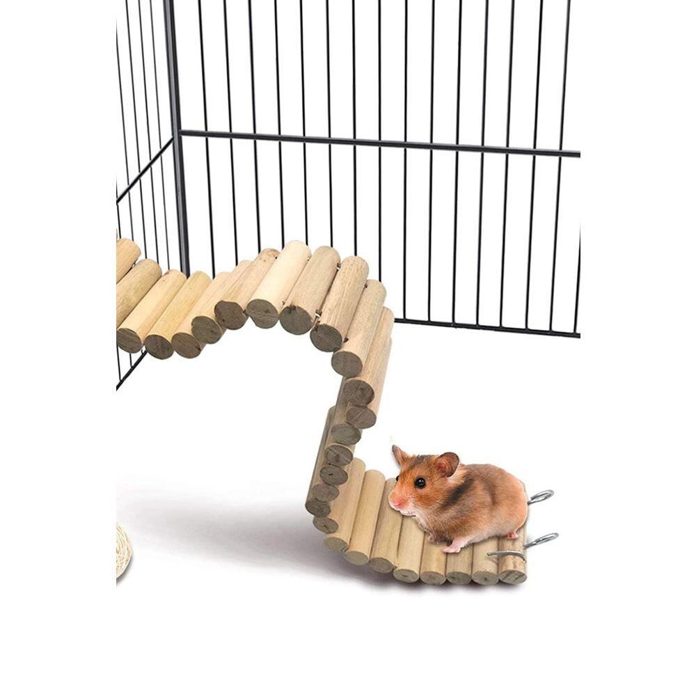 2 Adet Ahşap Hamster Merdiveni Bükülebilir Uzun Tırmanma Merdiveni Evcil Hayvan Kafes Aksesuarları