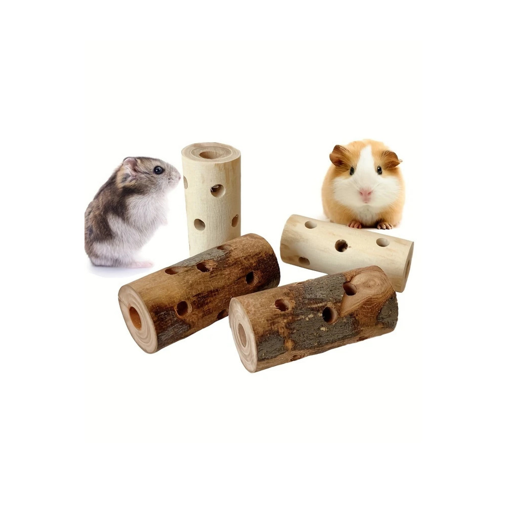 1 adet Doğal Ahşap Çiğneme Oyuncağı - Hamster, Tavşan ve Kemirgenler İçin Diş Kaşıyıcı Çubuk