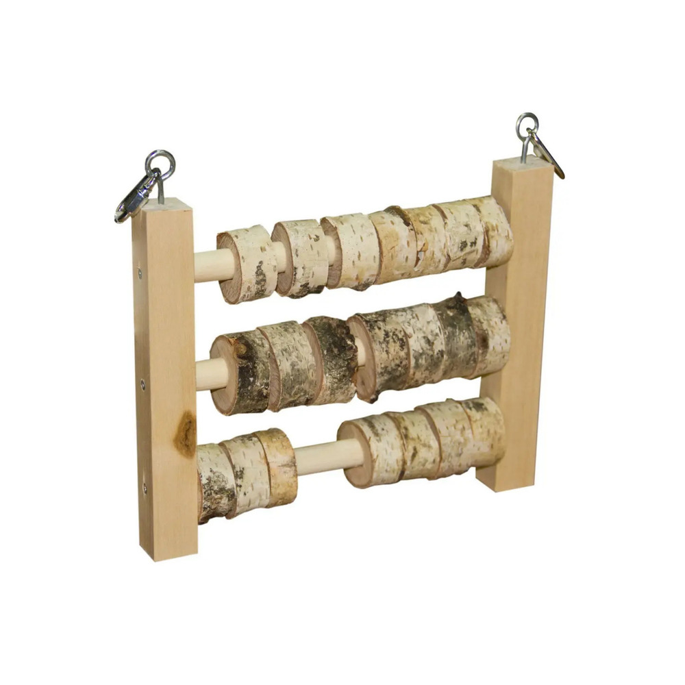Kuş Oyuncağı – 23×24 cm Asmalı Boncuklu Sayı Tahtası, Papağanlar için Eğlenceli