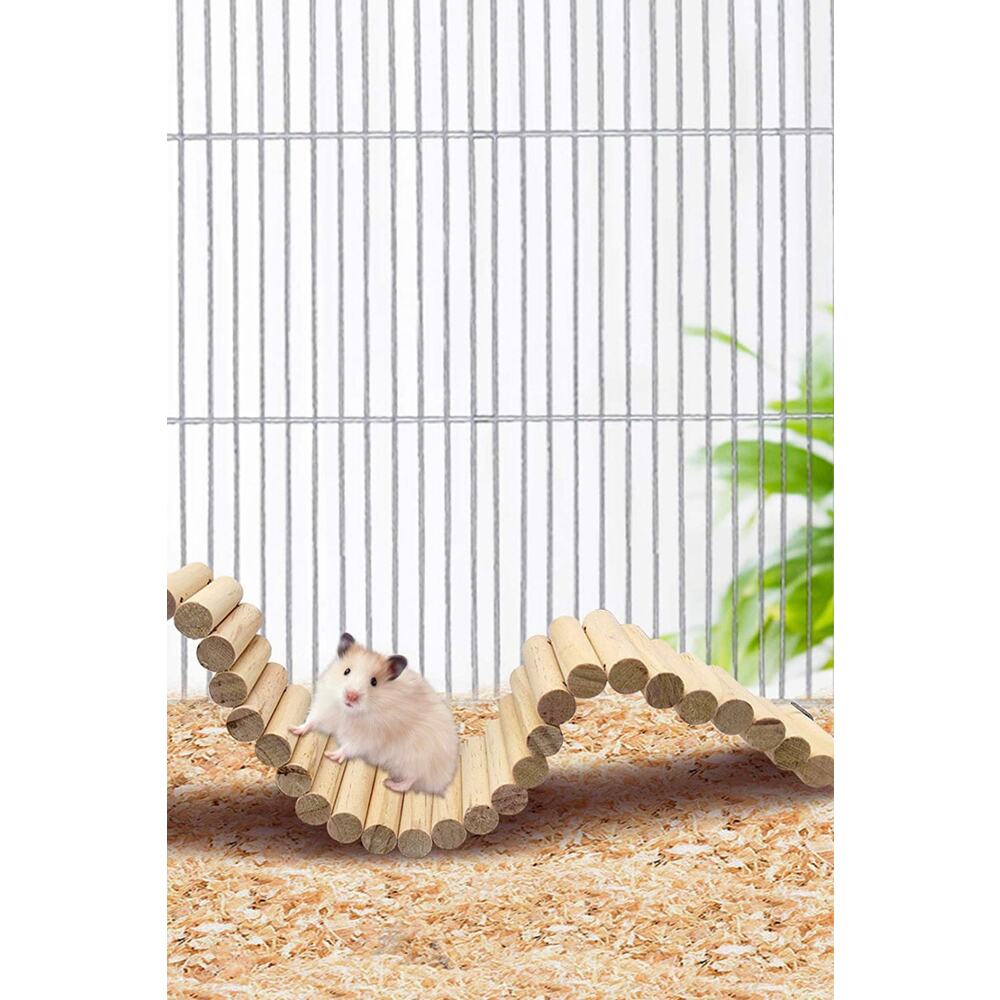 2 Adet Ahşap Hamster Merdiveni Bükülebilir Uzun Tırmanma Merdiveni Evcil Hayvan Kafes Aksesuarları