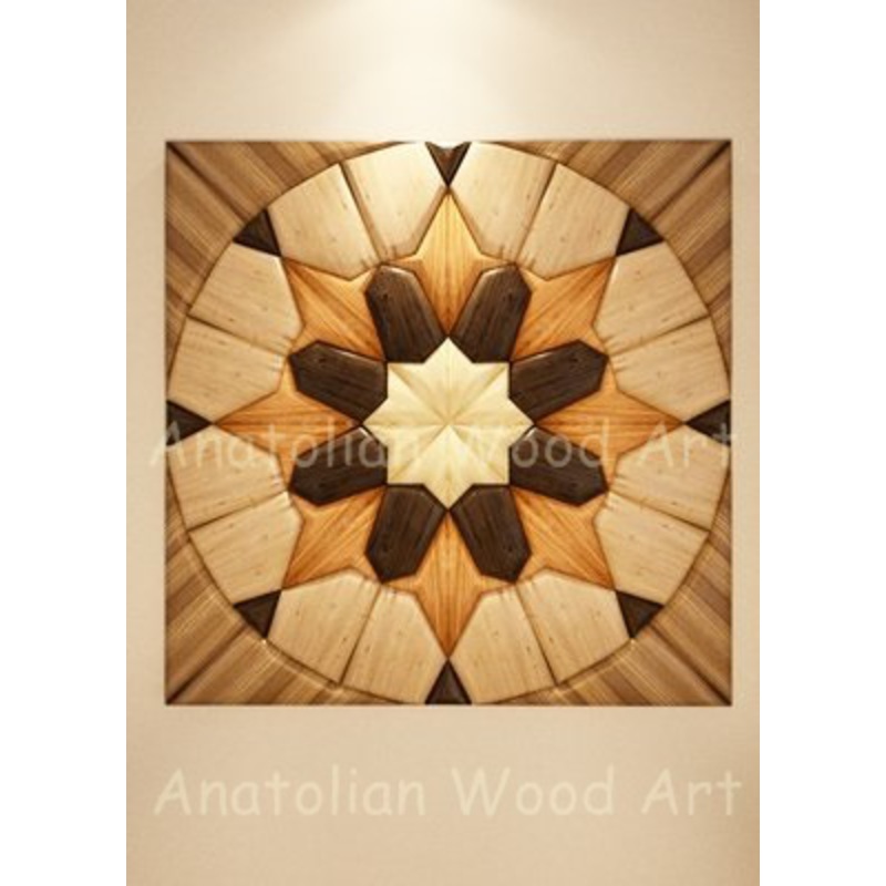 Wood intarsia pattern: Anatolian Flower 1
