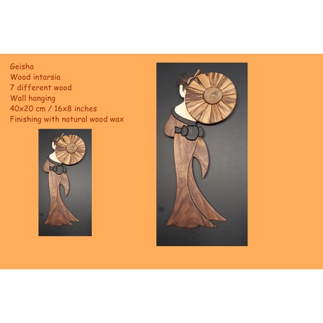 Wood Intarsia: Geisha
