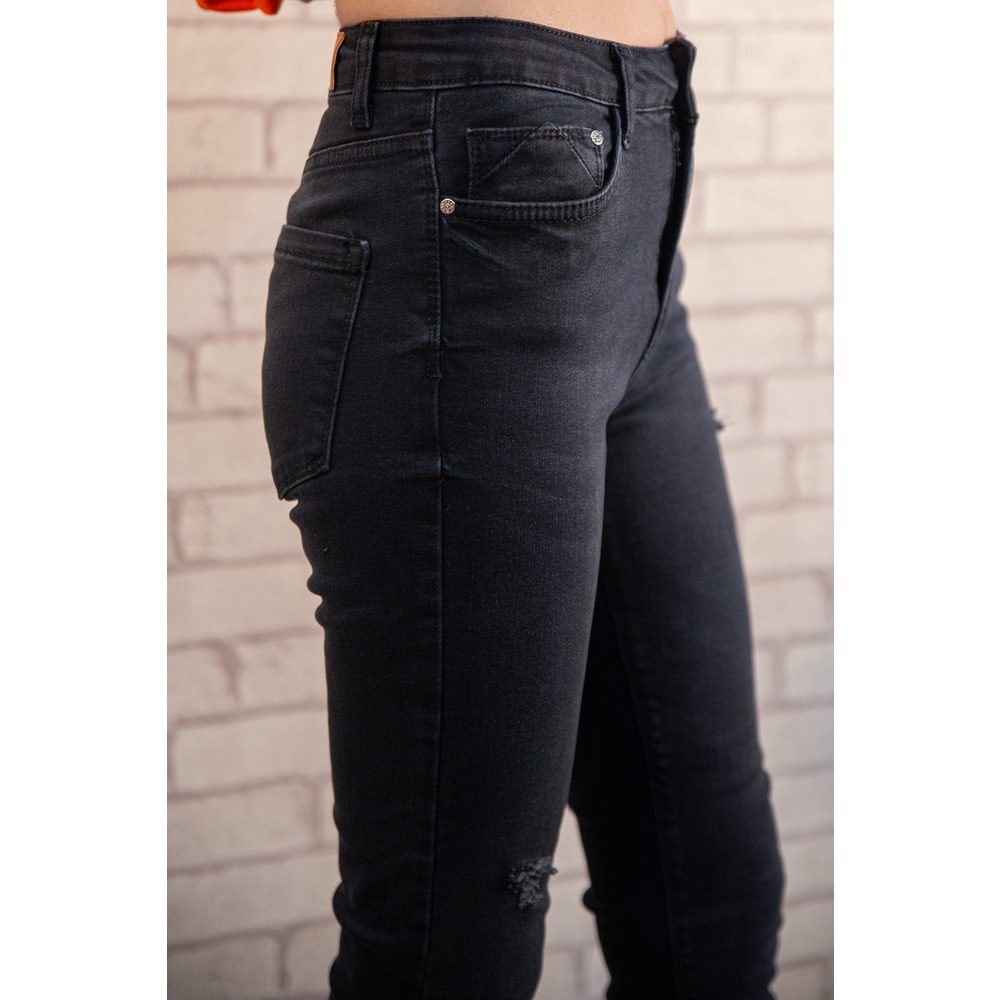 Yüksek Bel  Slim Fit Jean-Siyah