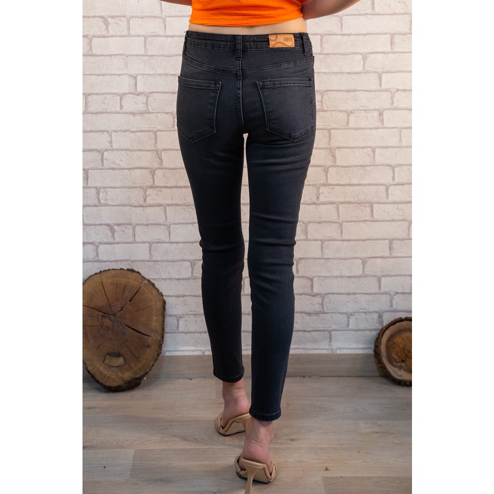 Yüksek Bel  Slim Fit Jean-Siyah