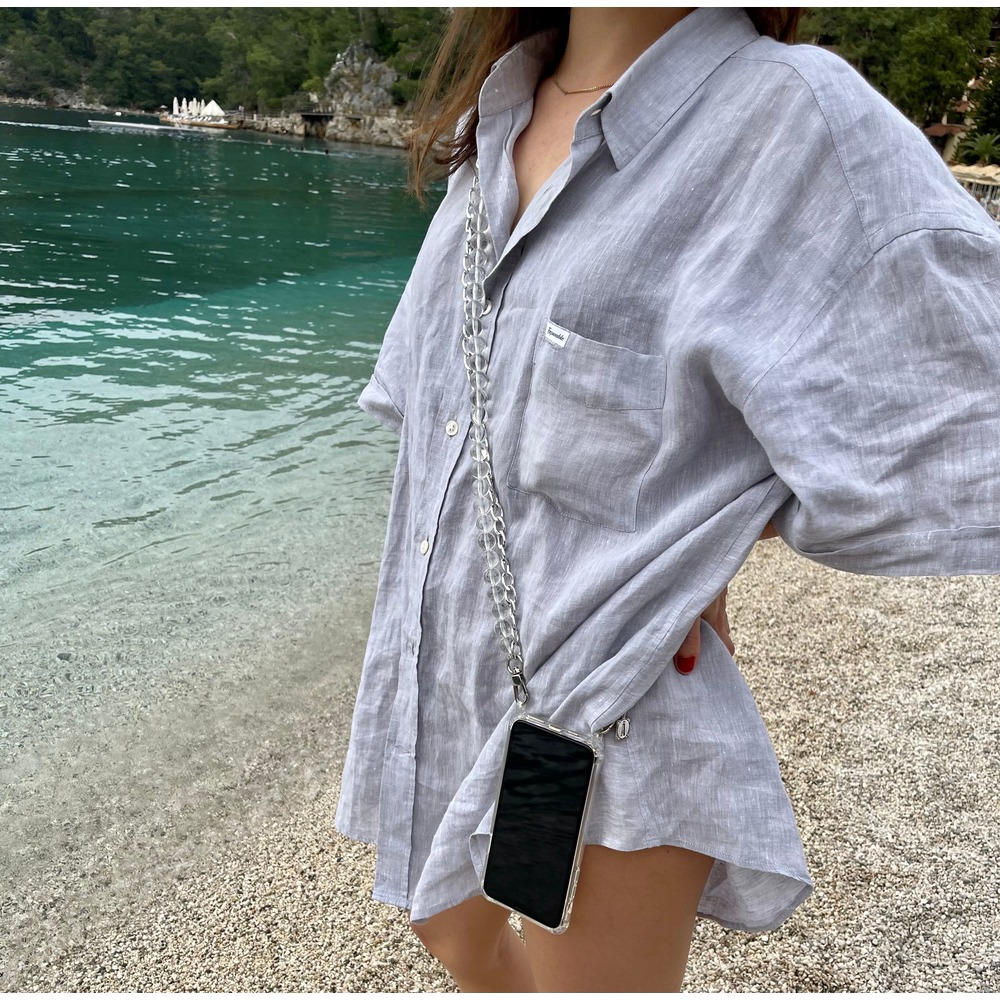 Silver Oasis Long Phone Strap