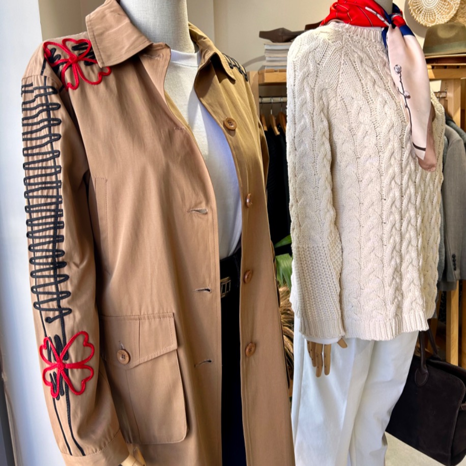 İşlemeli Camel Trenchcoat