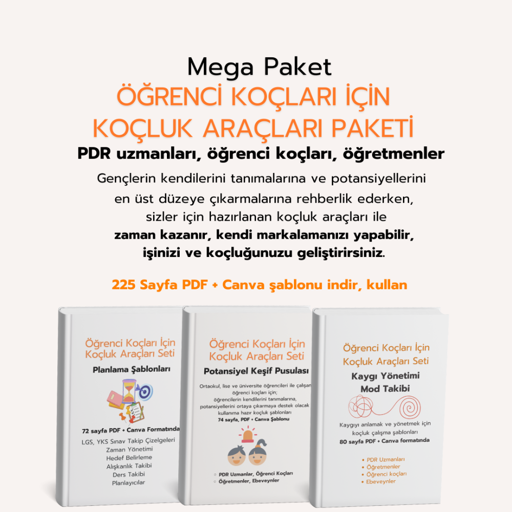Mega Öğrenci Koçluğu Paketi: Canva Şablonu + PDF