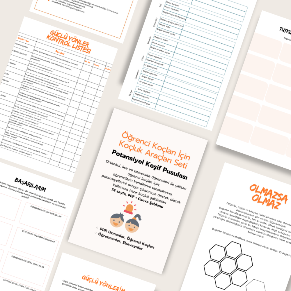 Mega Öğrenci Koçluğu Paketi: Canva Şablonu + PDF