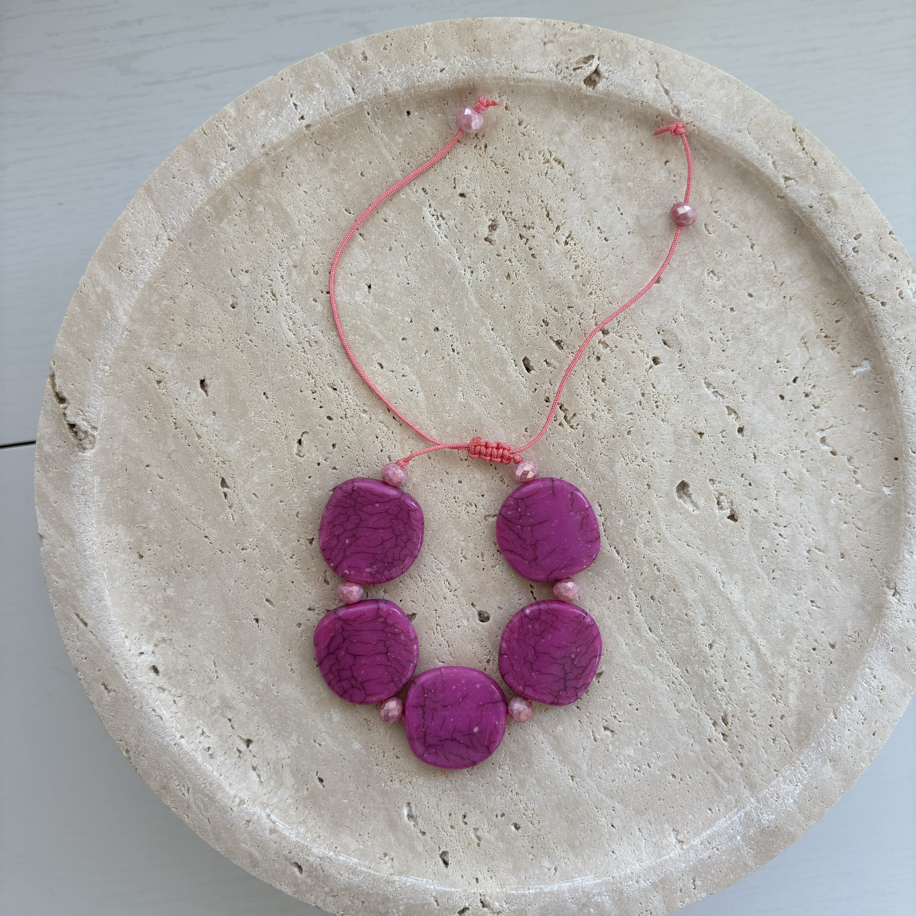 Pembe Tutku ayarlanabilir akrilik bileklik