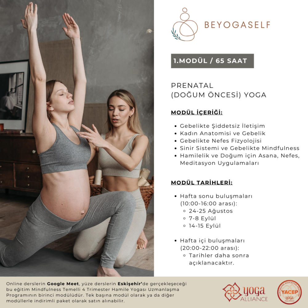 Mindfulness Temelli 4 Trimester Hamile Yogası Uzmanlaşma Programı (110 Saat) 